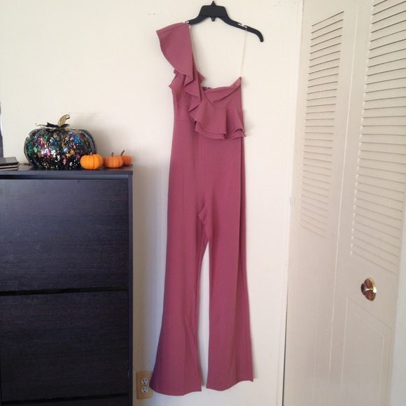 Ruffles One Shoulder Pink Jumper - Picture 2 of 8